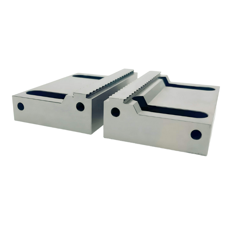 4" (100mm) AutoVise™ Hard Jaws - Hardened Steel, Serrated for Pneumatic Vises