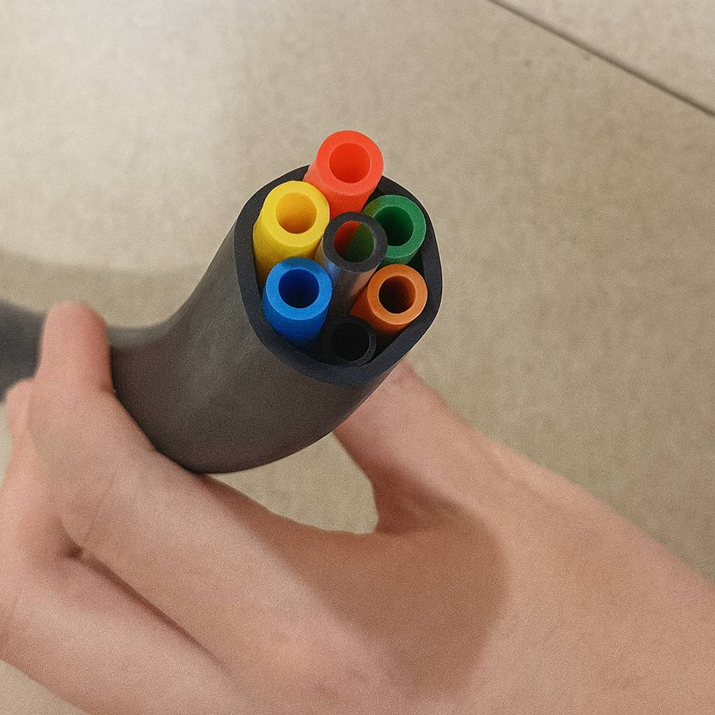 OmniTube™-7 Multi-Core 7-Line Sheathed Pneumatic Air Tubing (7x 6mm OD Lines)