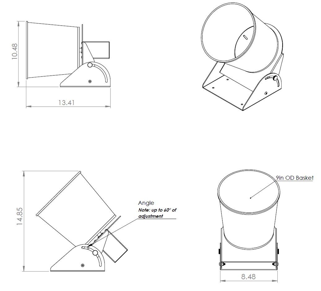 Standard TumbleBlast™ Automatic Tumble Basket for Bead-Blasting