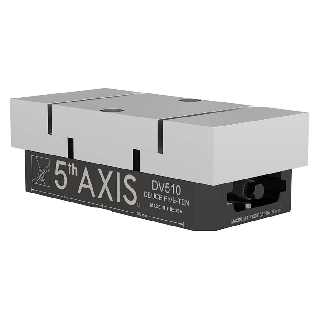 (125.7mm x 258.3mm x 73.4mm) Large Double Station Vise with Machinable Aluminum Jaws - 5th Axis Workholding DV510-J2