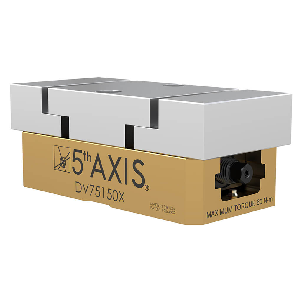 (75mm x 150mm x 56mm) Small Double Station Vise with Machinable Aluminum Jaws - 5th Axis Workholding DV75150X-J2