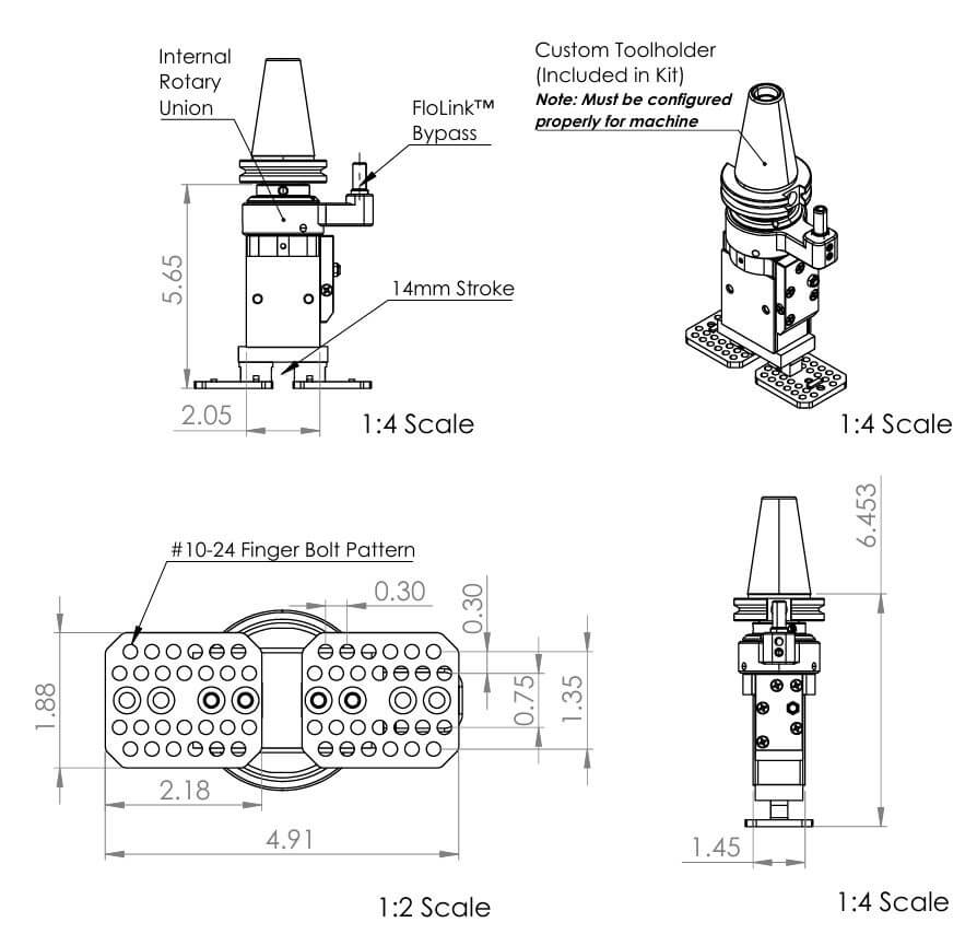 FloLink™ GimGripper4-HF™ High Force CNC Spindle Gripper